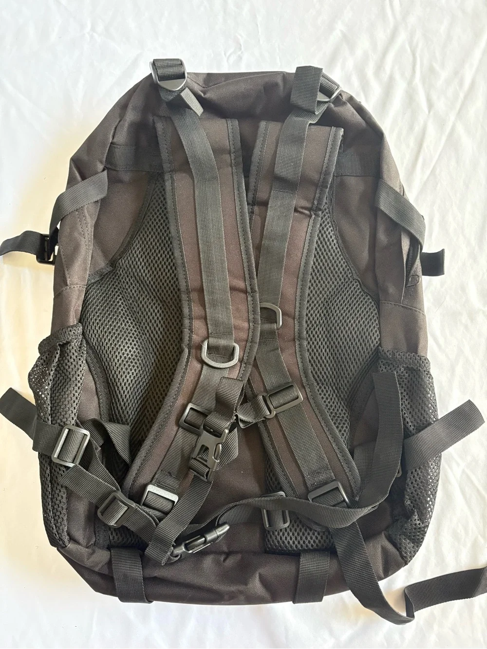 Black Tactical Backpack with MOLLE Webbing - Rugged Outdoor Carry